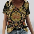 thumbnail image 2 of Fashion Floral Tshirts for Womens Dressy Casual Tops Cute Short Sleeve V Neck Shirts Loose Comfy Blouses Spring Summer 2025 Tees Beach Vacation Clothes Classic Fit Tunic Basic Tees, 2 of 4