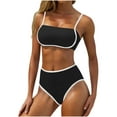 thumbnail image 2 of ChaoHeng Tankini Swimsuits for Women Women's Push Up Bikini Set Solid Color Backless Swimsuit for Support, 2 of 8