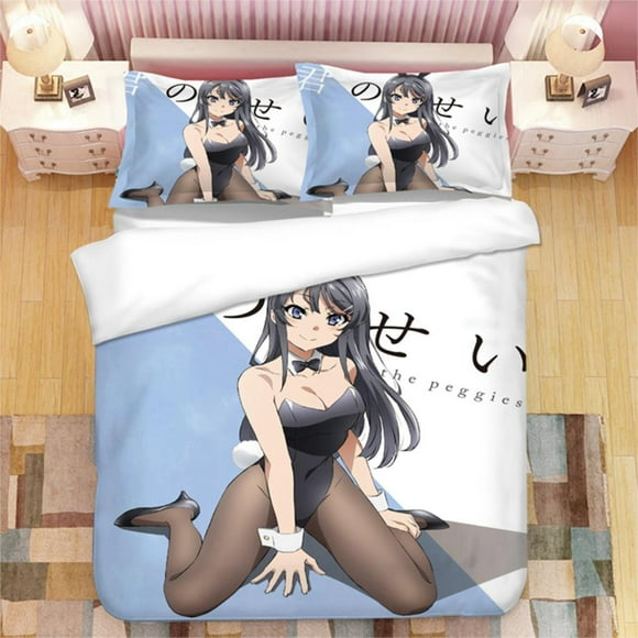 Japanese Anime Kawaii Sakurajima Mai Bedding Set Duvet Covers Pillowcases Comforter Bedding Set Bedclothes Bed Linen Bed Sheets
