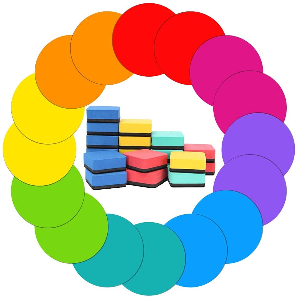 Dry Erase Dots Circles 16 Pieces 11 Inch Removable Colorful Vinyl Dots