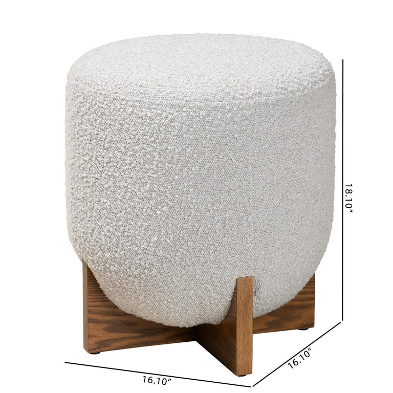 Baxton Studio Fisk Japandi Light Grey Boucle Fabric and Baxton Studio Fisk Japandi Light Grey Boucle Fabric and