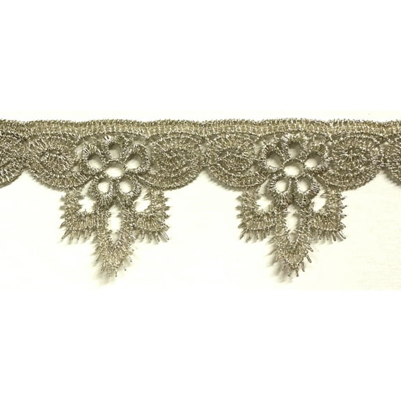 1-3/4" Metallic Venice Venise Lace Trim - 6 Yards! - Color: Gold