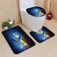 thumbnail image 1 of ABPHQTO ciberespacio Juego de alfombras de baño de 3 piezas Alfombra de baño Alfombra de contorno y tapa de inodoro, 1 of 2
