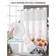 thumbnail image 4 of No Hook Shower Curtain with Snap in Liner Spring Floral Shower Curtain -Fabric Waterproof Inner Liner, Watercolor Red Orange Blue Flower Plant Shower Curtains Washable 54"x78", 4 of 9