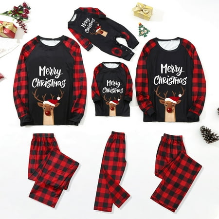 

Christmas Gifts Christmas Women Mommy Print Blouse Tops And Pants Xmas Family Clothes Pajamas Polyester Red S