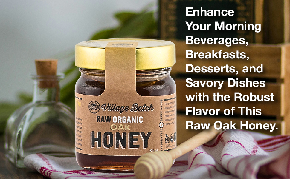 Raw Organic Oak Honey - 8.5oz jar