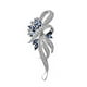 thumbnail image 1 of Broche de cristal elegante estilo vintage broche de flores para mujeres, niñas, broche de diamantes de imitación de cristal azul para mujeres, 1 of 5