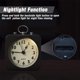 thumbnail image 5 of Reloj despertador con pilas con caja de metal cuadrada, cuarzo analógico silencioso sin tictac, operación simple para dormitorio/viajes/escritorio/niños negro), 5 of 5
