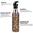 thumbnail image 3 of Yayeee 20oz Insulated Water Bottle Double Wall Stainless Steel with Flip Straw Lid, Yellow Floral, 3 of 7
