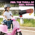 thumbnail image 4 of Qaba Kids Motorcycle, 24V Electric Motorcycle with Rear Suspension, LED Lights, Ride On Toy with 3-Speed Control for 8-12 Years Boys and Girls, Pink, 4 of 9