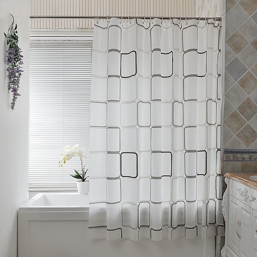 Shower Curtain White Striped 180x200 cm Bath Curtain 