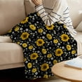 thumbnail image 3 of Yellow Sunflowers and Bees Super Soft Throw Blankets Art Prints Fluffy Fuzzy Flannel Bed Blanket Decorative for Home Sofa Couch Chair Living Bedroom,40X50 in, 3 of 6