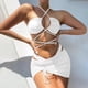 thumbnail image 2 of Gibobby Trajes de Baño para Mujer Mujeres Casual Sólido Hollow Correa Sexy Bikini Traje de baño Falda de baño Traje de baño de malla de piezas(Blanco,CH), 2 of 4