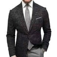 thumbnail image 5 of ZenCart Men Suit Coat Lapel Long Sleeve Slim Fit Suit Jacket with Pocket Plaid Print Retro Style Business Outerwear, 5 of 8