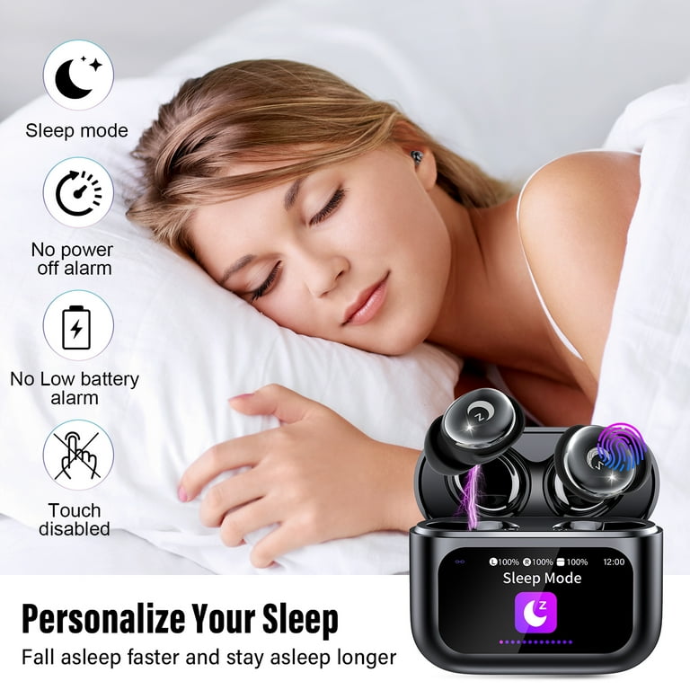 Sunvito Sleep Earbuds For Side Sleepers – Mini Wireless Bluetooth 5.3, Hidden In-Ear For Sleeping & Work