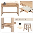 thumbnail image 6 of GZXS Space Saving Bar Table and Stools Set for 3, Modern Farmhouse Counter Height Pub Set with Storage Drawer & Power Outlets, 4-Piece Kitchen Dining Set with 3 Upholstered Chairs, Natural, 6 of 10