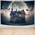 thumbnail image 5 of Tapiz de noche de Halloween para colgar en la pared, tapiz de casa cazada, murciélagos y cuervos en noche de luna llena, tapiz de pared, tapiz de ramas de árboles espeluznantes para dormitorio, 5 of 5