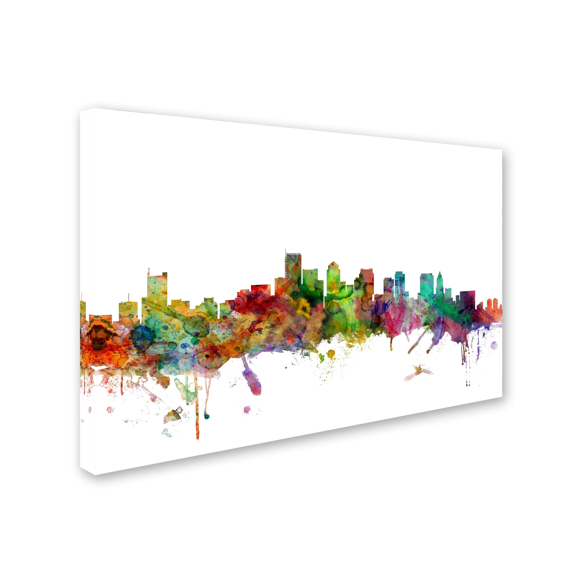 Trademark Fine Art "Boston Massachusetts Skyline" Canvas Art by Michael Tompsett