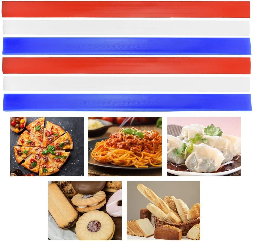 BUZIFU 6pcs Rolling Pin Guides Silicone Measuring Dough Thickness