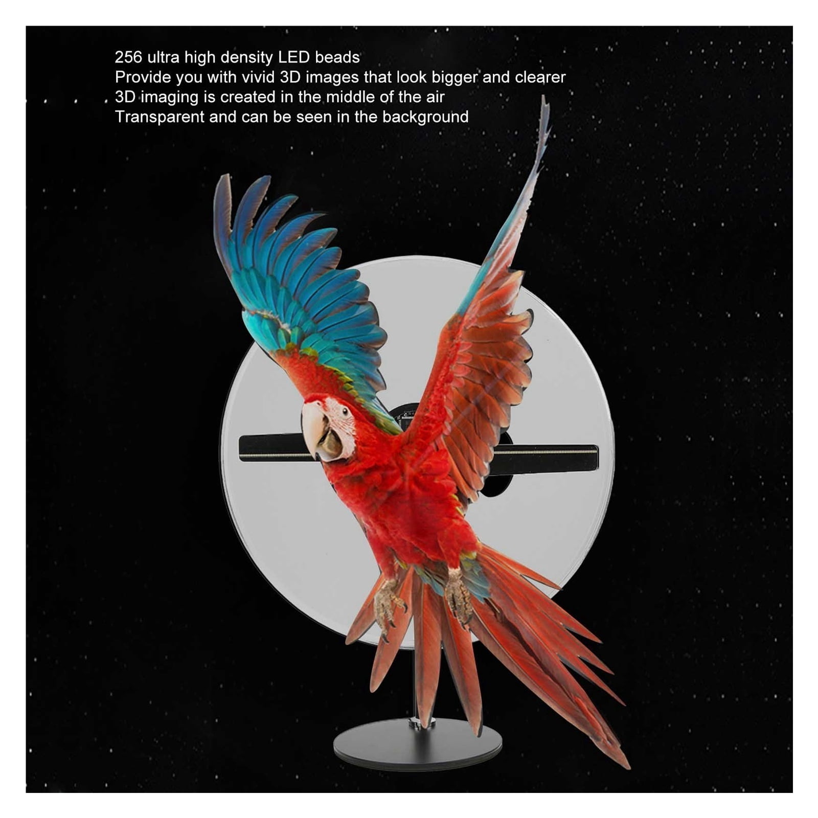 Hologram Advertising Display Fan Holographic Video Projector 3D 256 LED Beads
