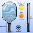 thumbnail image 4 of Pickleball Paddles Set Of 2, Fiberglass Surface, Liquid & Marble Print, 4 Balls & Bag, 4 of 5