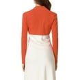 thumbnail image 4 of INSPIRE CHIC Women's Bolero Shrugs Long Sleeves Open Front Cotton Knit Crop Shrugs XS Rust Red, 4 of 7
