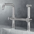 thumbnail image 2 of VIGO Cass Single-Handle High-Arc Widespread Bridge Kitchen Faucet with Pull-Out Side Sprayer in Chrome-VG02050CH, 2 of 17