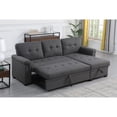 thumbnail image 2 of Miekor Furniture Lucca 84" Dark Gray Linen Reversible Sleeper Sectional Sofa with Storage Chaise W5U002, 2 of 9