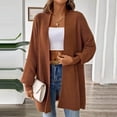 thumbnail image 2 of RYRJJ Womens Oversized Cardigans Soft Knit Cardigan Sweater Fall Trendy V-Neck Open Front Long Outwear Coat(Brown,Free Size), 2 of 4