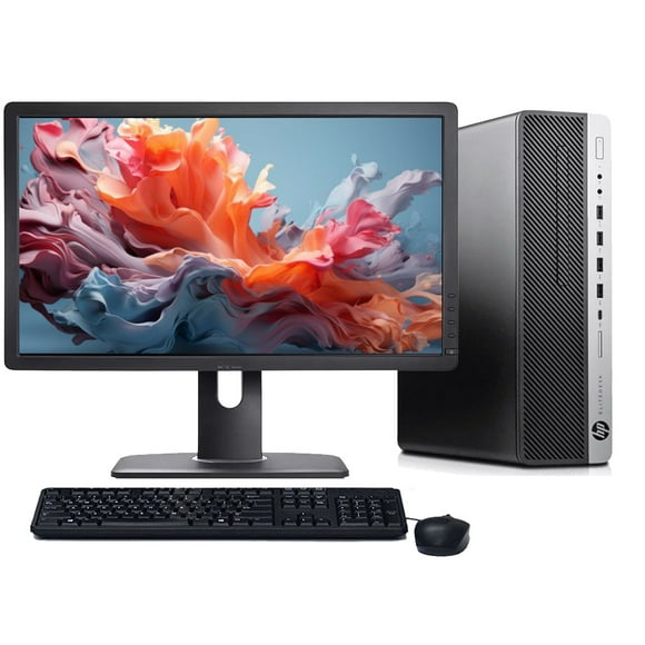 Restored HP EliteDesk 705 G4 Windows 11 Desktop Computer | AMD Ryzen 5 2400G (3.6 GHz) Processor | 8GB RAM | 128GB SSD | 24" LCD | Home or Office PC (Refurbished)