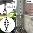 thumbnail image 4 of U-nitt Rain Chains, Roof Gutter Downspout Channel, Rainwater Catcher/Diverter, 8.5 FT, Metal, Black Powder Coated, Diamond Link, Modern, 6002BLK, 4 of 9
