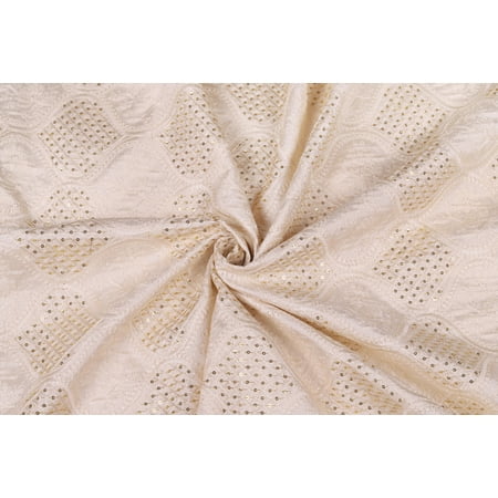 TRILOKI Off White Poly Raw Silk Embroidery DIY Arts & Crafts Sewing Wedding Dress Crafts Inches 44 38 Work By The Yard TRILOKI Off White Poly Raw Silk Embroidery DIY Arts & Crafts Sewing Wedding Dress Crafts Inches 44 38 Work By The Yard