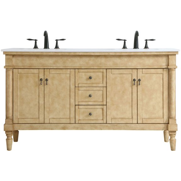 Elegant Lighting Vf13060d-Vw Lexington 60" Free Standing Double Basin Vanity Set - Beige