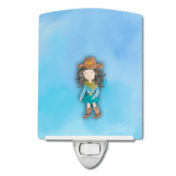 Cowgirl Watercolor Ceramic Night Light
