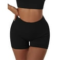 thumbnail image 2 of AWCHIC Women's Seamless Ribbed Yoga Shorts High-Waisted Tummy Control Athletic Shorts, Size S-XL, 2 of 5