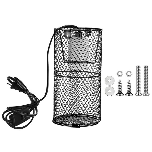 Lámpara de calefacción para jaula de loros, soporte de lámpara de calefacción, jaula antiescaldaduras, pantalla de protección para reptiles, jaula de