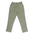 thumbnail image 6 of Lightweight Linen Jogger Pants for Men Elastic Waist Drawstring Straight-Legs Pants with Pockets Cotton Linen Cotton Trousers Summer Beach Vacation Yoga Casual Pant,Green L, 6 of 6