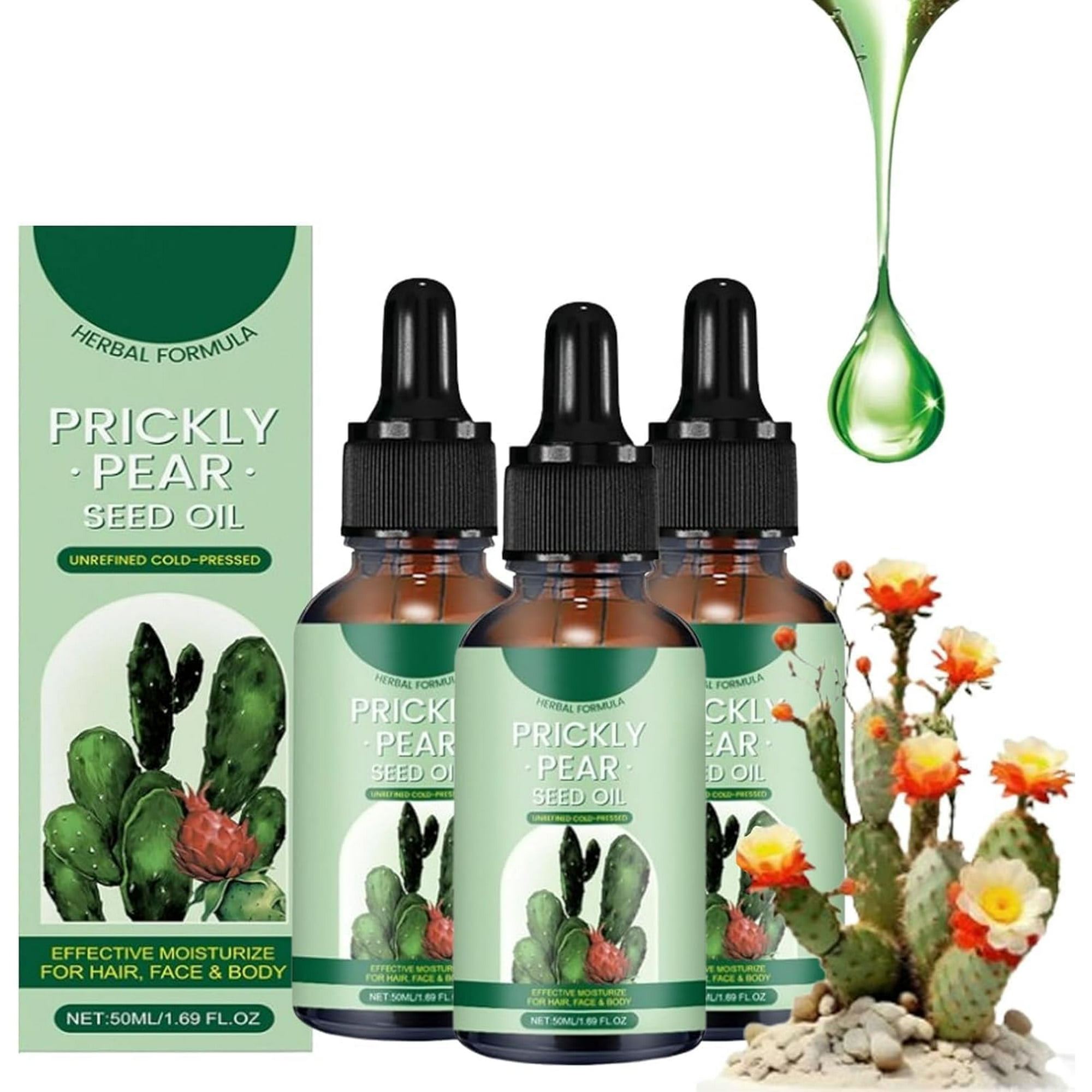 Prickly Pear Seed Oil, 100% Pure Organic Prickly Pear Oil for Face, Skin, Hair & Nails, Dry Skin & Body Moisturizer for All Skin Types