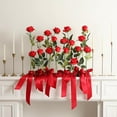 thumbnail image 2 of MY 12PCS Artificial Silk Flowers Realistic Roses Bouquet Long Stem for Home Wedding Decoration Party A-Red -1, 2 of 5