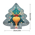thumbnail image 6 of Stylish Metal Hanging Tree-Shaped Wind Spinner - Festive Garden Decoration with Layered Design Golden Ornament & Red Bow Accents, 6 of 6