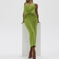 thumbnail image 1 of Vestido halter para mujer Vestido largo con cuello en V profundo Sin mangas Slim Fit Clubwear Ropa FLhrweasw Nuevo, 1 of 9