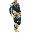 thumbnail image 2 of Naloa Moonlit Golden Tree Peacock Men’s Pajamas Set - Long Sleeve Button Down Sleep Shirt and Pajama Bottoms Sleepwear Set-Large, 2 of 7