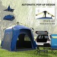 thumbnail image 6 of Outsunny Camping Tents 4 Person Pop Up Tent Quick Setup Automatic Hydraulic Family Travel Tent w/ Windows, Doors Carry Bag Included, Blue, 6 of 8
