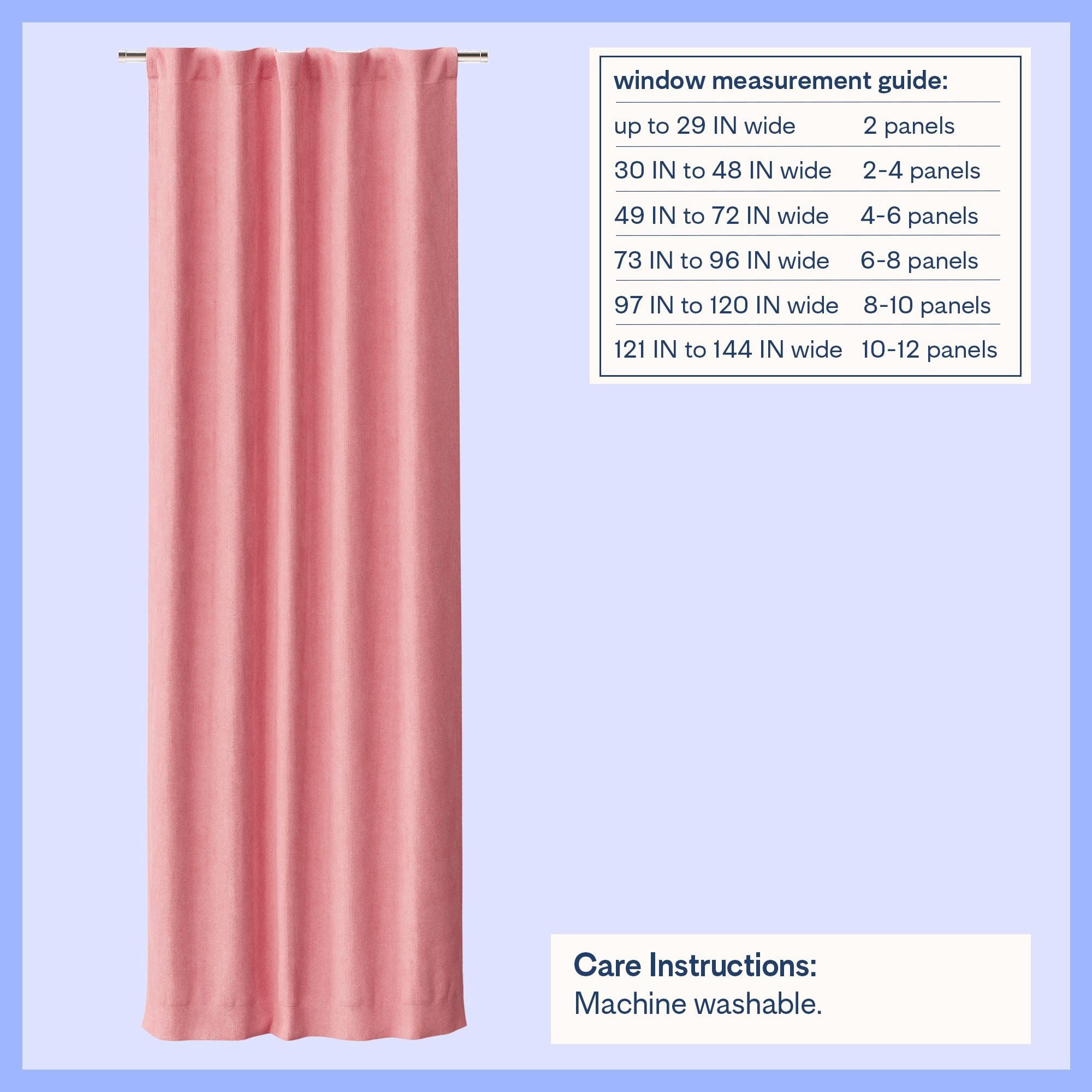 Mainstays Kids Pink Ribbed Corduroy Blackout Single Curtain Panel, Rod Pocket with Back Tabs, 38 in x 84 in