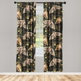 thumbnail image 3 of Ambesonne Spring Curtains, Flying Colorful Moths Art, Pair of 28"x84", Burnt Sienna and Pale Yellow, 3 of 5
