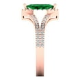 thumbnail image 3 of 1.2 tcw Simulated Emerald Cocktail Fashion Ring for Women, 18K Rose Gold, 3 of 5