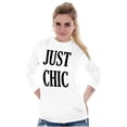 thumbnail image 4 of Cute Fashionista Attitude Just Chic Women Plus Size Long Sleeve Graphic Tee Brisco Brands 2X, 4 of 5
