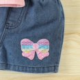 thumbnail image 6 of Hiijoy Toddler Girls Summer Outfits Bow Print Short Sleeve T-Shirt Denim Shorts Set, Sizes 2-3T, 6 of 6