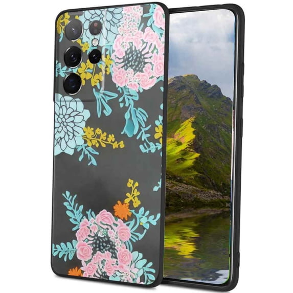 Compatible with Samsung Galaxy S23 Ultra Phone Case, Floral-1 Case Men Women, Flexible Silicone Shockproof Case for Samsung Galaxy S23 Ultra