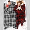 thumbnail image 5 of PAVILIA Fleece Blanket with Sleeves, Foot Pockets for Women Men Adults, Plush Wearable Blanket Throw Wrap, Warm Snuggle Blanket Robe, Cozy Gift Ideas Wife Mom, Plaid Red, 5 of 7